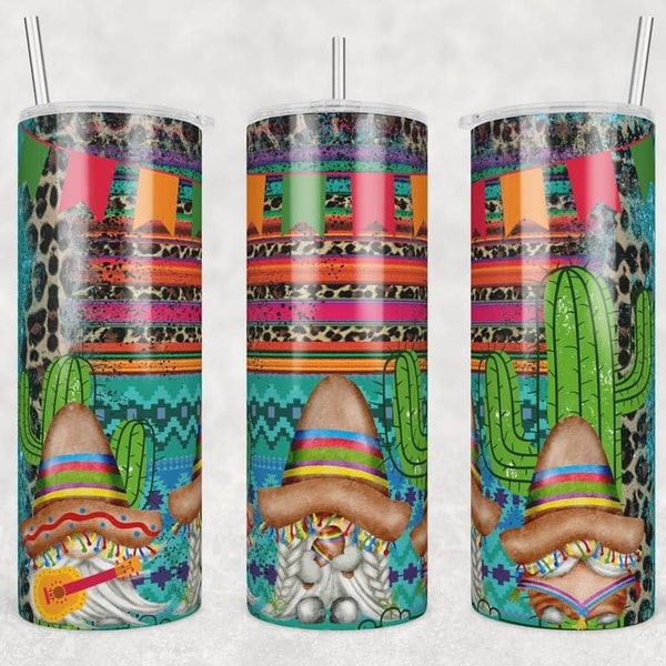 fiesta tumbler, fifth of may tumbler, cinco de mayo tumbler, celebration tumbler, gnome tumbler