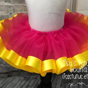 pink and yellow tutu, hot pink tutu, pink and yellow birthday tutu, smash cake tutu, birthday tutu, hot pink and gold tutu