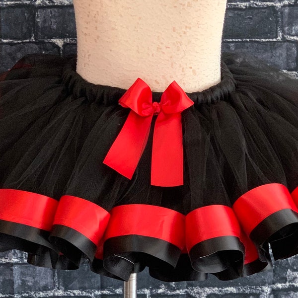 red and black tutu, red tutu, black and red tutu, black tutu, black and red childrens tutu, black and red birthday tutu, devil costume tutu