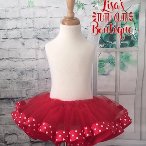 red and white tutu, red and white dot tutu, red and white polka dot tutu