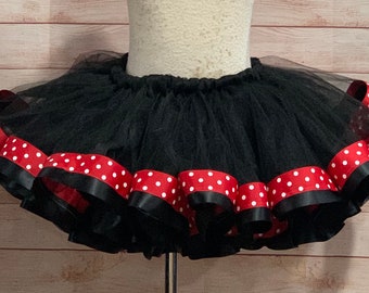 Black and red tutu, red and white polka dot, smash cake tutu, black and red wedding,  red polka dot tutu,