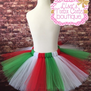 Cinco de Mayo tutu. Mexican flag. Red white and green tutu. Christmas tutu. Holiday tutu. Recital. Party tutu. Ballet. image 1