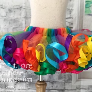 rainbow tutu, rainbow birthday, unicorn tutu, rainbow birthday tutu, rainbow ribbon tutu, circus tutu, clown tutu, rainbow dance tutu