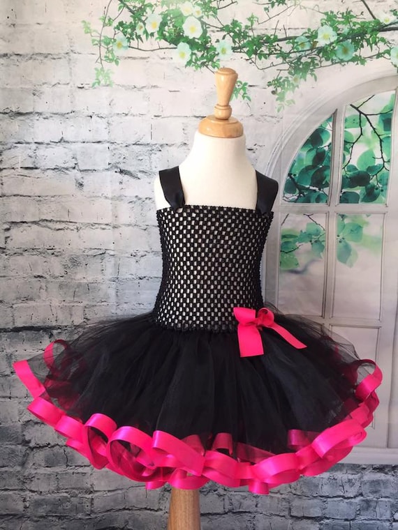 pink and black tutu dress