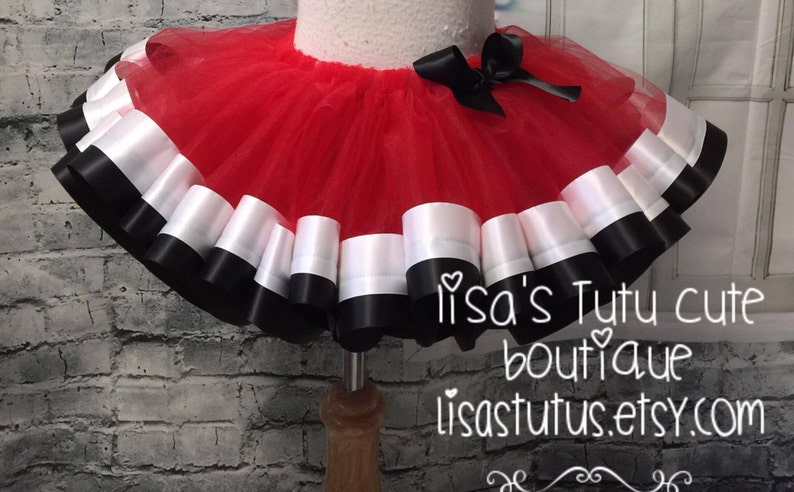 Red black and white tutu, red and black tutu, firefighter tutu, fireman tutu, red tutu, pirate tutu, pirate costume, pirate birthday tutu image 1