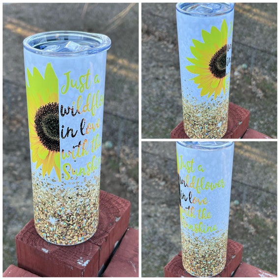 Sunshine Co. 20oz Glass Tumbler with Lid and Straw