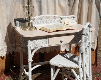 Wicker Desk Chair Etsy