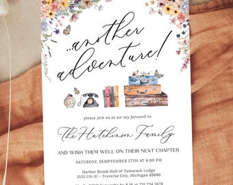 Another Adventure Going Away Party Invitation - Bon Voyage Farewell Moving Party - Printable Template + Digital Download Evite - GAPA