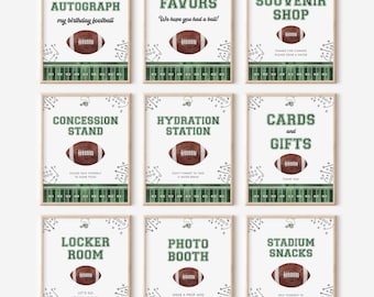 Football Birthday Party Signs - Football Birthday Decor - Editable Digital Download 6040-1