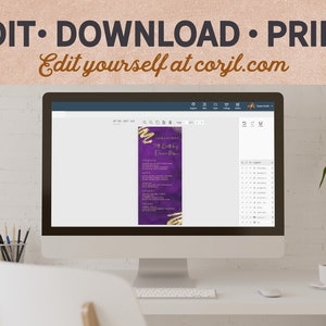 Luxury Purple and Gold Menu Card + Drink Menu Template - Digital ...