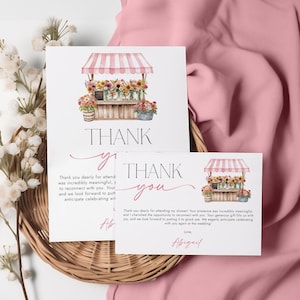 Fresh Off the Market Bridal Shower Thank You Card Template - Rustic Farmer's Market Bridal  - Editable Digital Download 5017-BDS
