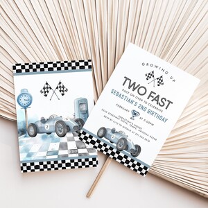 Editable TWO Fast Birthday Invitation Race Car 2nd Birthday Vintage ...