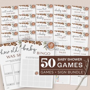 Coffee Baby Shower Games Bundle - A Baby is Brewing - Gender Neutral Baby Shower Games - Editable Digital Download 5010BBS