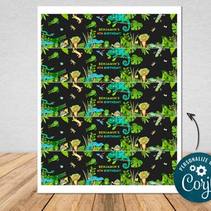 Reptile Bottle Labels, Reptile Labels, Lizard Bottle Wraps, Printable ...