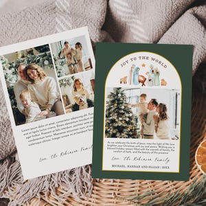 Nativity Christmas Photo Card Template - Christian Christmas Card - Editable Christmas Photo Card - Instant Download - HC19B