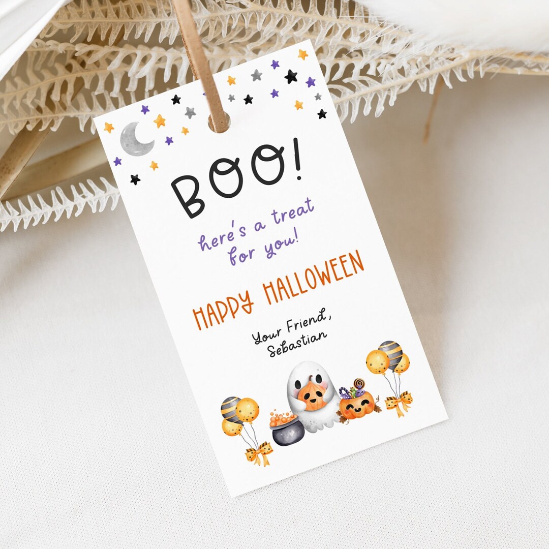 Editable Halloween Favor Treat Thank You Tags Template Favor Tag ...