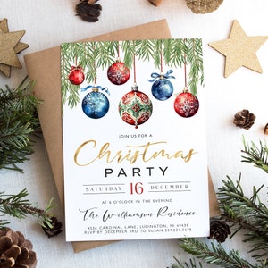 Invito alla festa di Natale modificabile - Invito alla festa di Natale - Festa di lavoro - Celebrazione di Natale - Download immediato - CP CP129