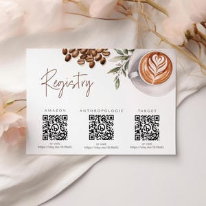 Koffie bruids douche registerkaartsjabloon - Love is Brewing bijlagekaart - bewerkbare digitale download 5010BDS