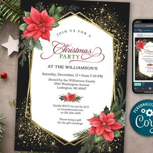 Invito alla festa di Natale - Invito alla festa di Natale - Invito alla festa di Natale - Download digitale IMMEDIATO - CP CP122