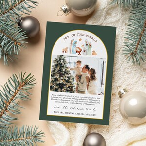 Nativity Christmas Photo Card Template - Christian Christmas Card - Editable Christmas Photo Card - Instant Download - HC19B