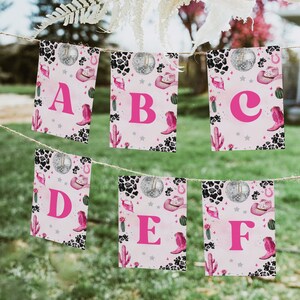 Editable Space Cowgirl Birthday Banner - Disco Cowgirl Nashville Rodeo Party - Digital Download 0600 - PBG