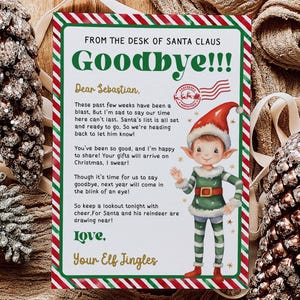 Carta de despedida de un elfo de Navidad Carta de despedida - Despedida de fin de Navidad de tu elfo - Nota de despedida de elfo para imprimir - EL CEU-2