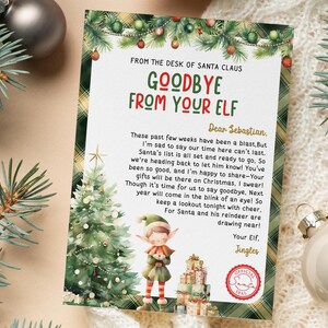 Carta de despedida de un elfo de Navidad Carta de despedida - Despedida de fin de Navidad de tu elfo - Nota de despedida de elfo imprimible - EL CET-6