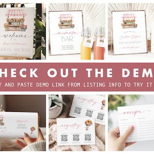 Fresh Off the Market Bridal Shower Invitation + Games Bundle - Rustic Bridal Shower - Editable Digital Download 5017-BDS