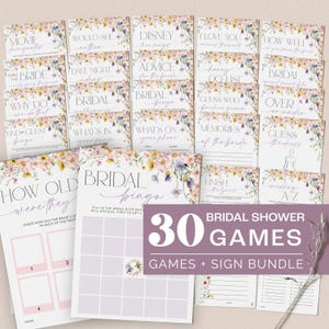 Wildflower Floral Bridal Shower Games Bundle - Love in Bloom Bridal Shower Games - Editable Digital Download 5016-BDS