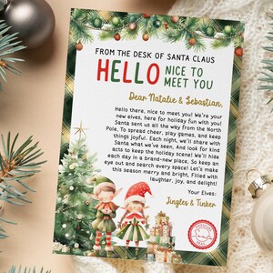 Carta de bienvenida para el nuevo elfo de Navidad editable - Carta de bienvenida para el elfo primerizo - Carta imprimible de tu nuevo elfo - Nota para elfos - EL CET-3