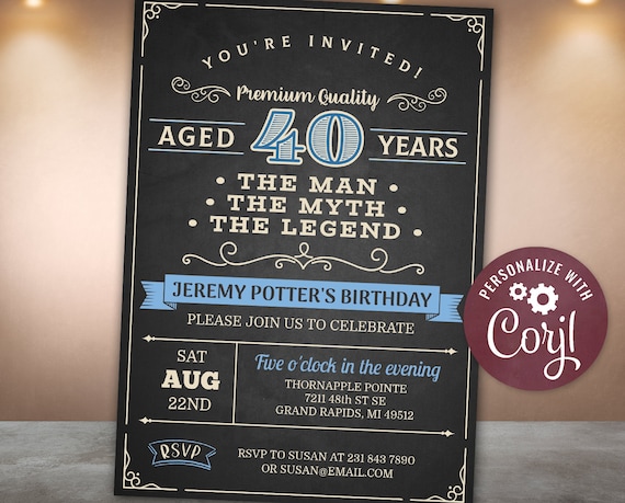 40th birthday invitations for him deals