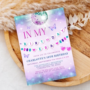 In My Birthday Era Invitation - Teen Birthday Girl Music Party Invite - Purple and Blue Eras Party - Editable Digital Printable - 0312B B