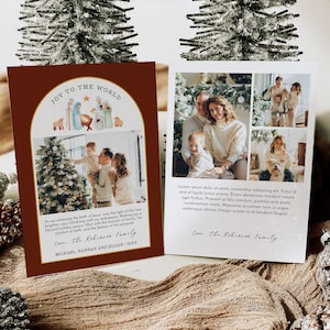 Sjabloon kerstmisfotokaart - christelijke kerstkaart - bewerkbare kerstfotokaart - direct downloaden - HC19BR