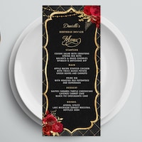 Burgundy Red and Gold Menu Template and Drink Menu Event Menu Template ...