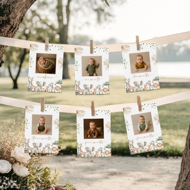 Wild One Boy 1st Birthday Bundle - Jungle Safari Boy First Birthday Theme - Editable Digital Download 6030-1