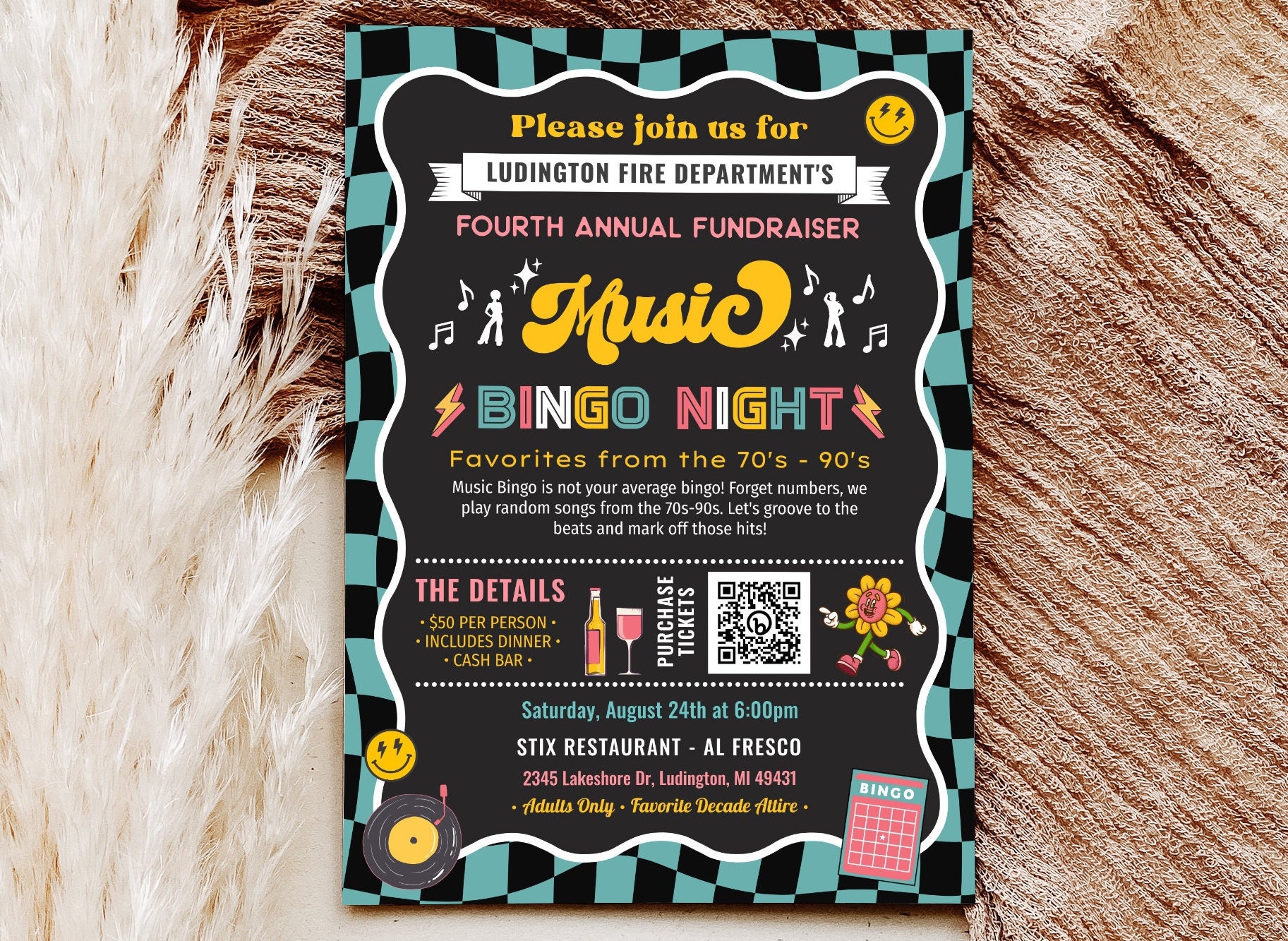 Invitación para recaudar fondos para bingo musical + Plantilla de volante  editable para la Asociación de Padres y Maestros (PTA) de la escuela  evangélica e iglesia - Descarga digital instantánea - SE0011 - Etsy México, image size:1825x1333