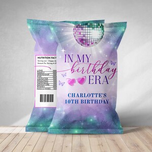 In meinem Birthday Era Happy Birthday Chip Tütenetikett Vorlage - Teen Geburtstag Mädchen Musik Gastgeschenke - Lila Blau Eras Party Printable - 0312B