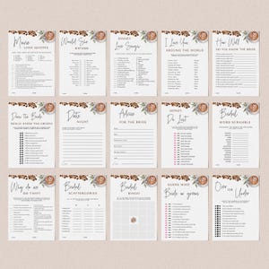 Coffee Bridal Shower Bundle - Love is Brewing Bridal Shower Invitation + Games Bundle - Editable Digital Download 5010BDS