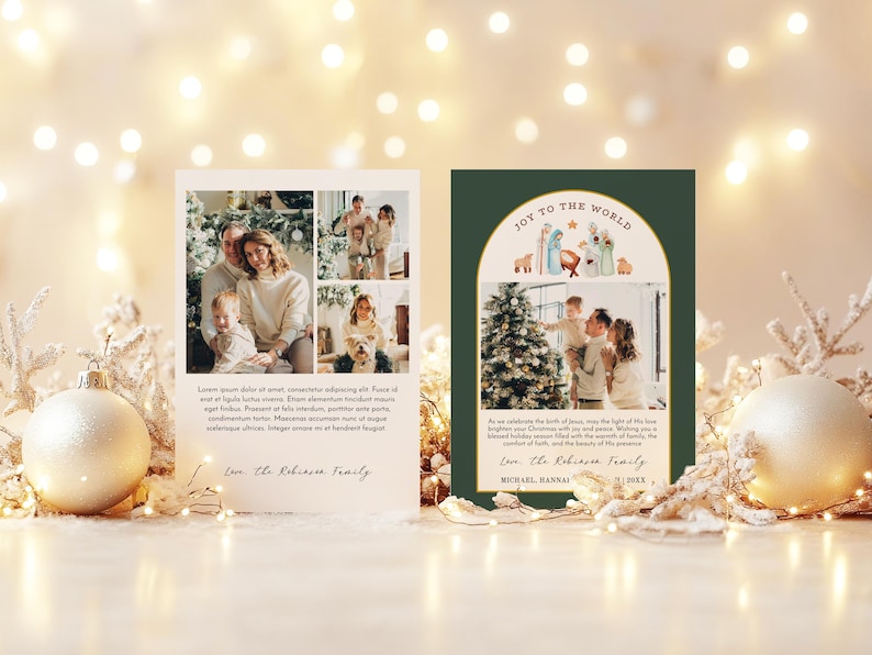 Nativity Christmas Photo Card Template - Christian Christmas Card - Editable Christmas Photo Card - Instant Download - HC19B