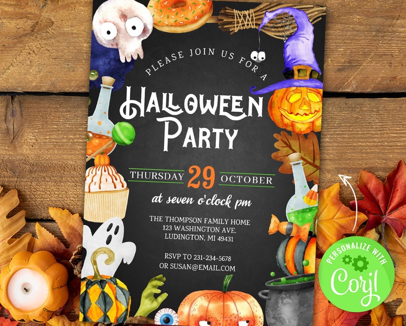 Halloween Party Invites Cute Halloween Invite Kids Halloween Etsy