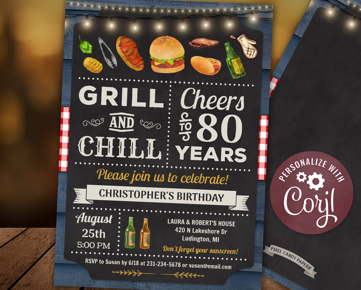 80th BBQ Grill And Chill Barbecue Party Birthday Etsy rick-perry-rickperrybmr-birthday-party-food-bbq-party-wedding-food