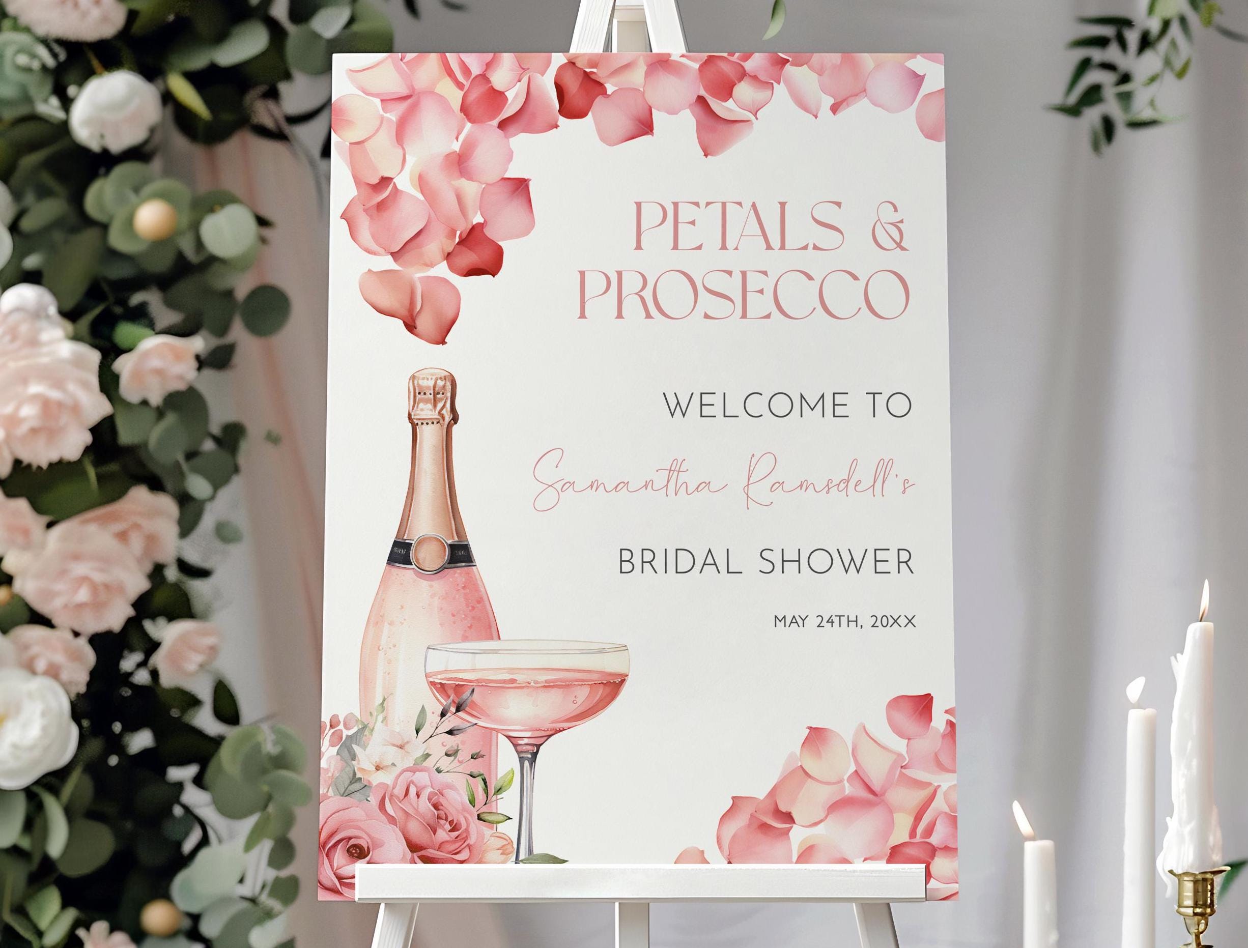 petals and prosecco bridal shower dress Prosecco & Petals Sign main image 0