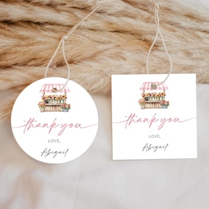 Fresh Off the Market Bridal Shower Favor Tag Template - Round + Square - Market Bridal Shower - Editable Digital Download 5017-BDS