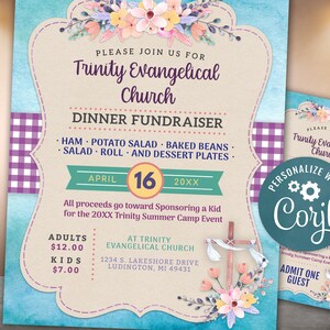 Ostern Flyer Vorlage Karwoche Fundraiser Benefiz Gemeinschaft Kirche Schule Ereignis, Einladung Dinner Ticket, einladen Printable