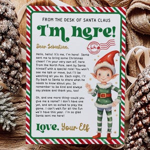 Editable Christmas New Elf Hello Letter - First Time Elf Welcome Letter - Printable Letter from Your New Elf - Elf Note - EL CEU-1
