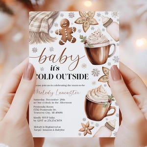 Baby It's Cold Outside Baby Shower Invitation - Winter Snowflake Cozy Cookie Cocoa Baby Shower - Download digitale stampabile CP162BBS