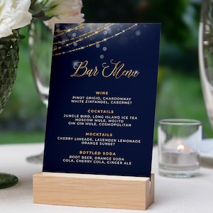 Blue and Gold Bar Menu Template - Drink Menu Event Menu Template Digital Instant Digital Download Printable Editable - B27F