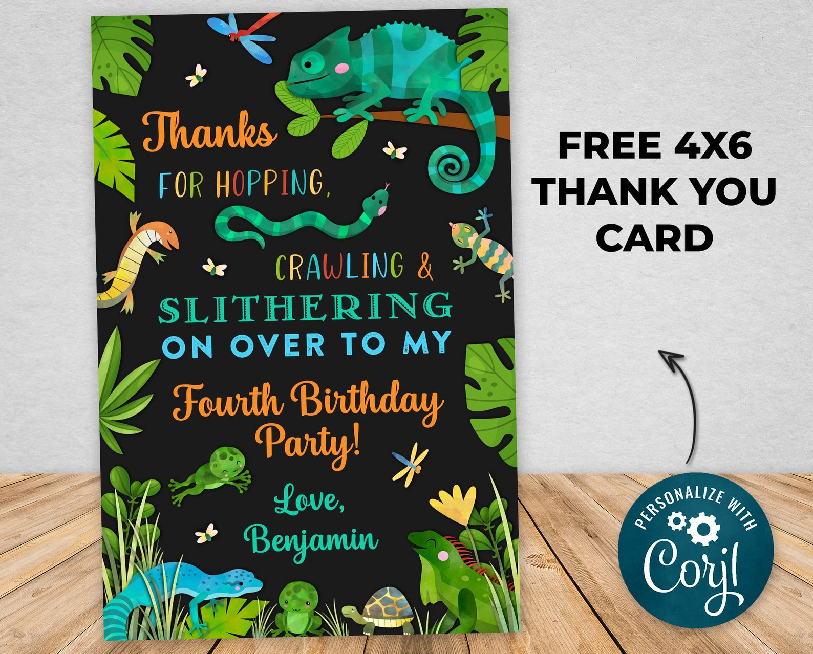 Digital and Printable Reptile Birthday Party Invitation - Etsy