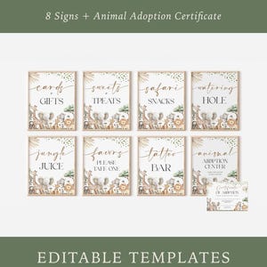 Wild One Boy 1st Birthday Bundle - Jungle Safari Boy First Birthday Theme - Editable Digital Download 6030-1