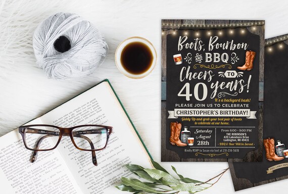 Any Age Boots q And Bourbon Birthday Party Invitation Etsy 日本 Any Age Boots q And Bourbon Birthday Party Invitation Etsy 日本